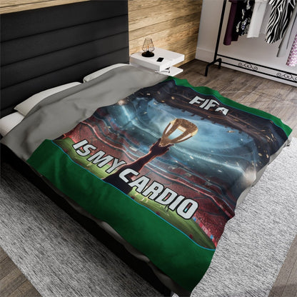 Goated Goods - FIFA - FIFA is My Cardio - Velveteen Plush Blanket - 60" × 80" -