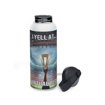 Goated Goods - FIFA - I Yell at Virtual Refs - Stainless Steel Water Bottle, Standard Lid - 32oz - White