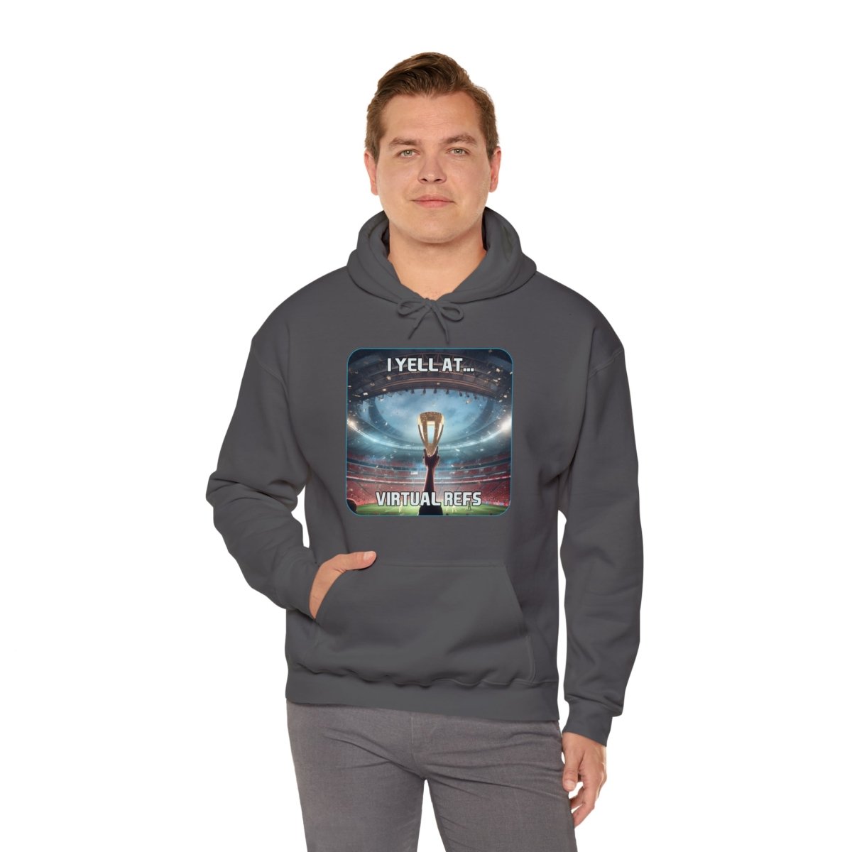 Goated Goods - FIFA - I Yell at Virtual Refs - Unisex Hoodie - Charcoal - S