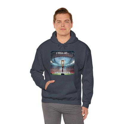 Goated Goods - FIFA - I Yell at Virtual Refs - Unisex Hoodie - Heather Navy - S