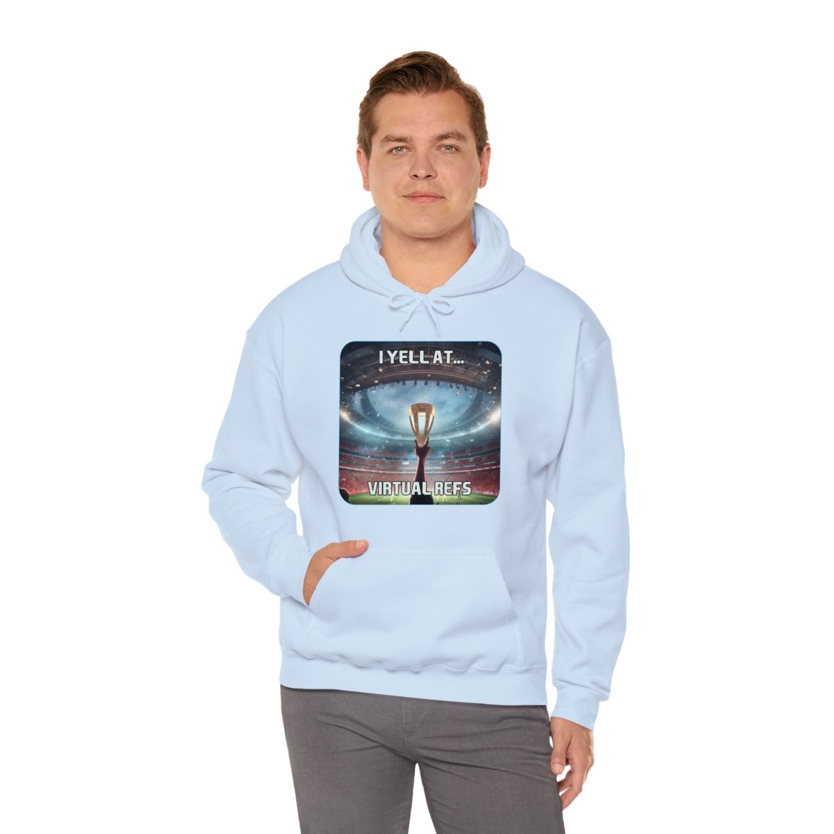 Goated Goods - FIFA - I Yell at Virtual Refs - Unisex Hoodie - Light Blue - S