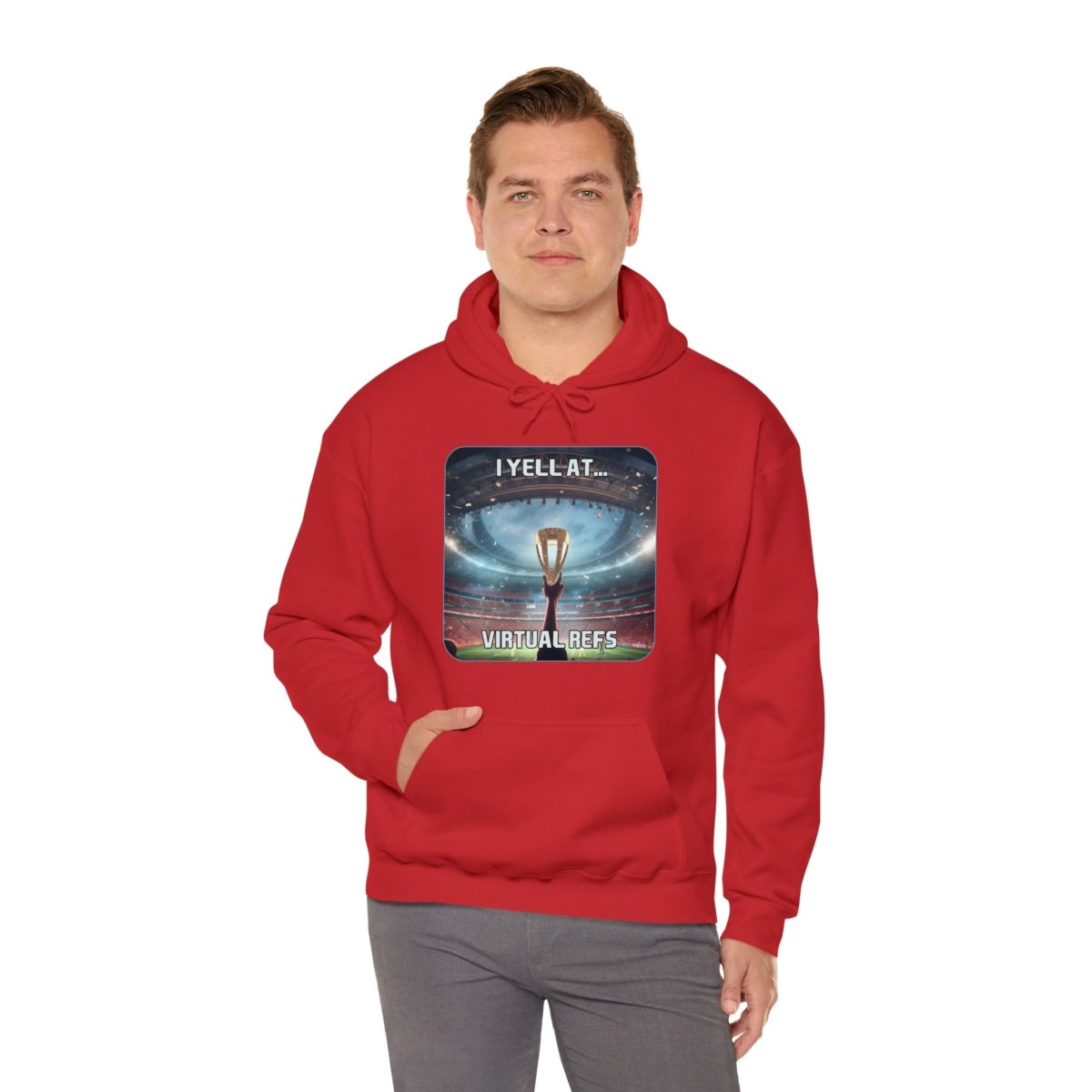 Goated Goods - FIFA - I Yell at Virtual Refs - Unisex Hoodie - Red - S