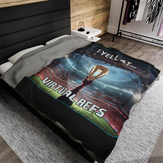 Goated Goods - FIFA - I Yell at Virtual Refs - Velveteen Plush Blanket - 60" × 80" -