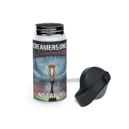 Goated Goods - FIFA - Screamers Only, No Tap-ins - Stainless Steel Water Bottle, Standard Lid - 12oz - White