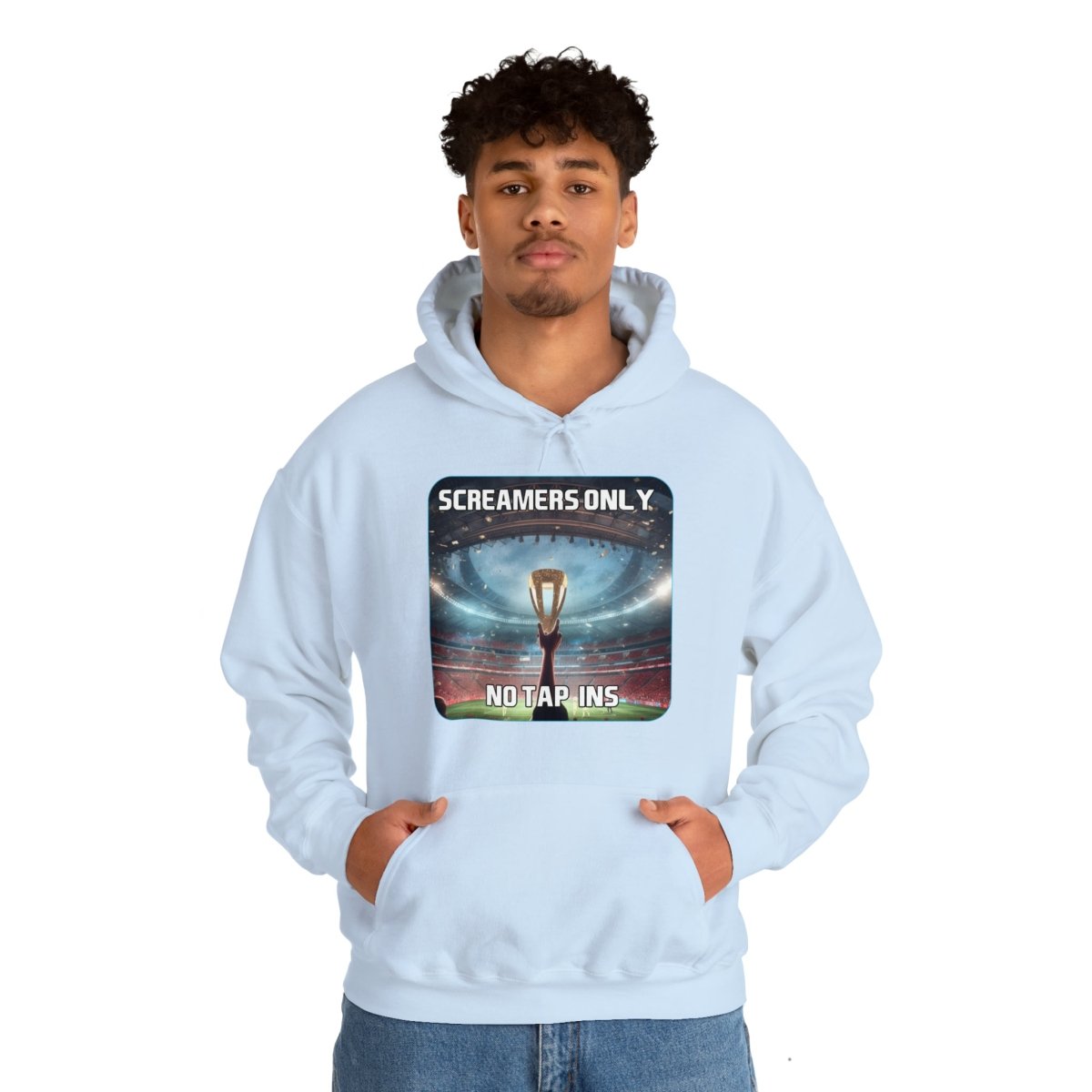 Goated Goods - FIFA - Screamers Only, No Tap-ins - Unisex Hoodie - Light Blue - S