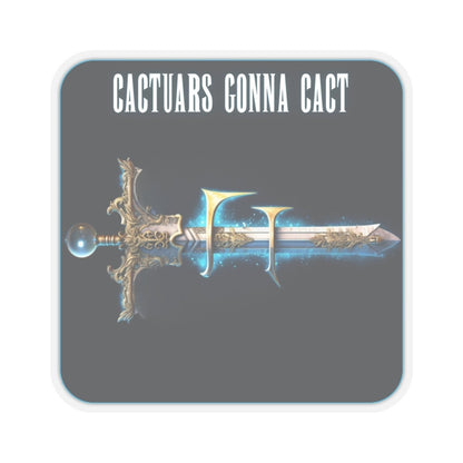 Goated Goods - Final Fantasy - Cactuars gonna Cact - Kiss-Cut Transparent Sticker - 6" × 6" - Transparent