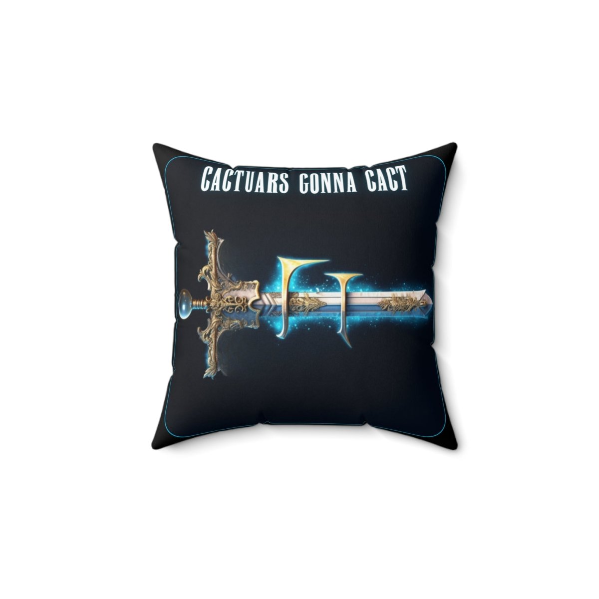 Goated Goods - Final Fantasy - Cactuars gonna Cact - Square Pillow - 14" × 14" -