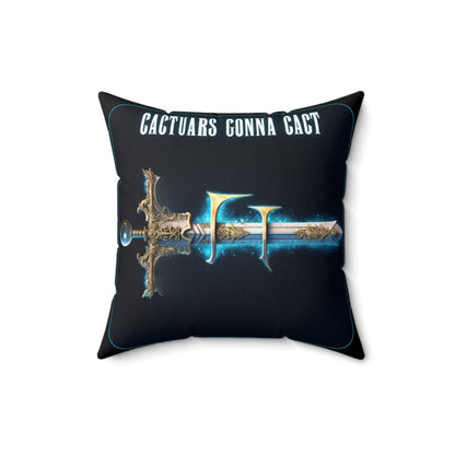 Goated Goods - Final Fantasy - Cactuars gonna Cact - Square Pillow - 16" × 16" -