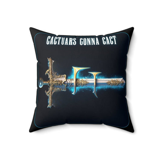 Goated Goods - Final Fantasy - Cactuars gonna Cact - Square Pillow - 18" × 18" -