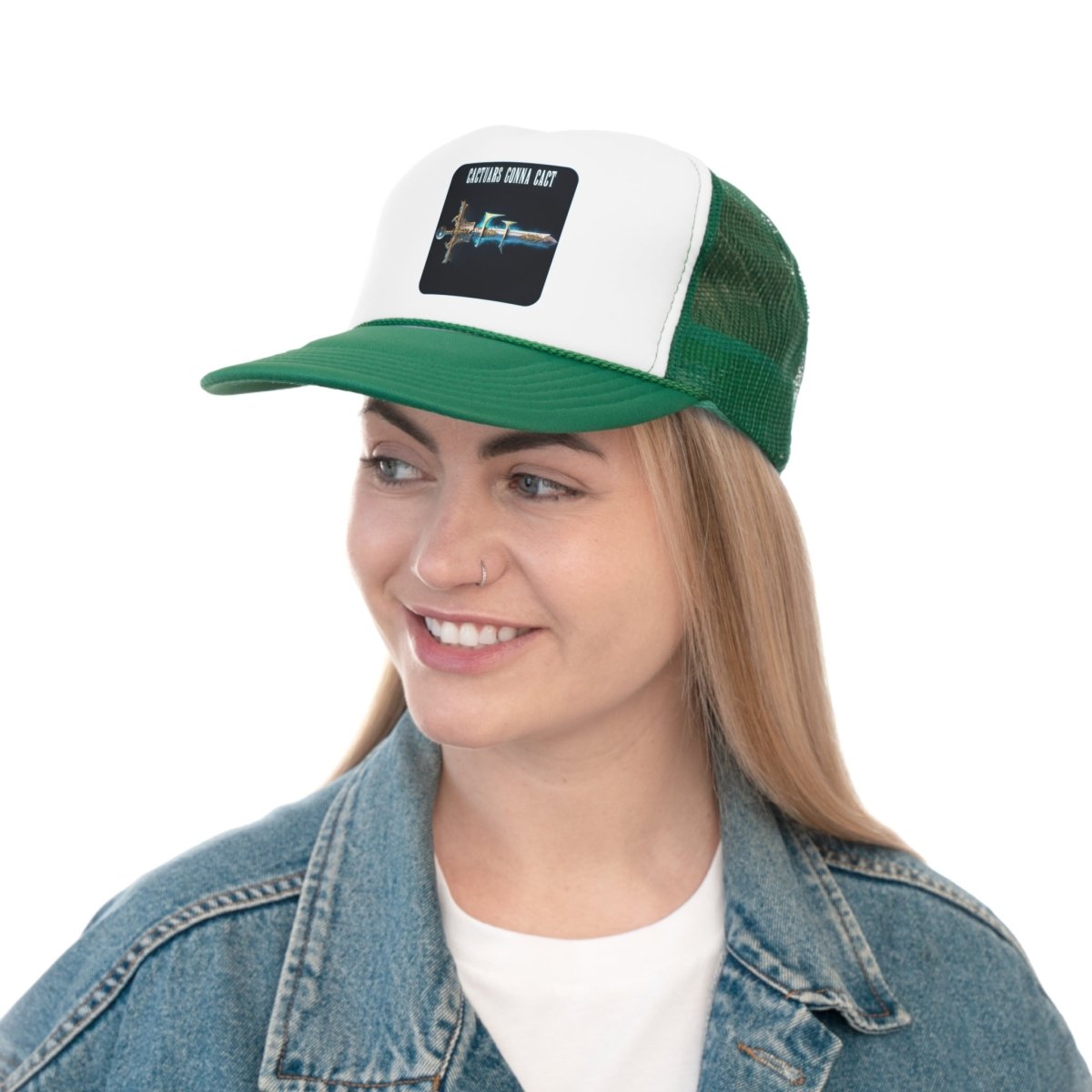 Goated Goods - Final Fantasy - Cactuars gonna Cact - Trucker Hat - Green - One size