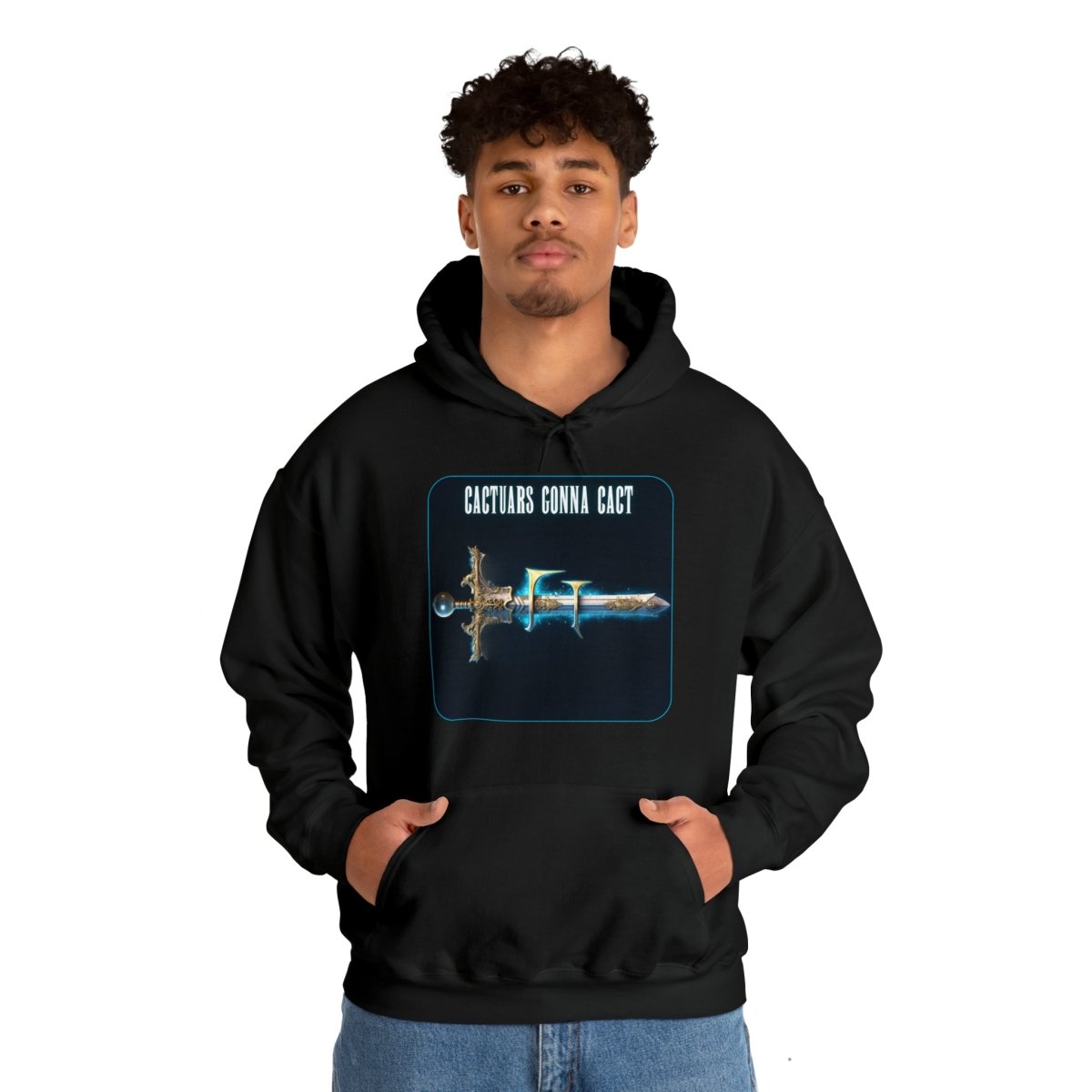 Goated Goods - Final Fantasy - Cactuars gonna Cact - Unisex Hoodie - Black - S