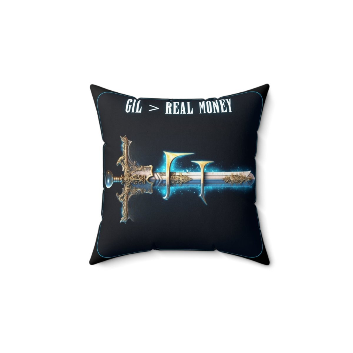 Goated Goods - Final Fantasy - Gil Real Money - Square Pillow - 14" × 14" -