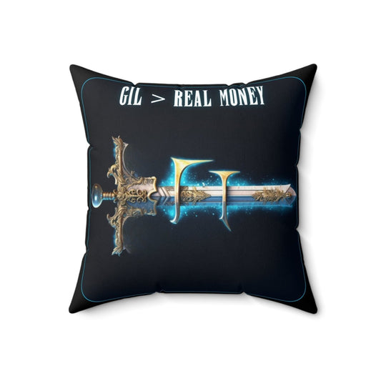 Goated Goods - Final Fantasy - Gil Real Money - Square Pillow - 18" × 18" -