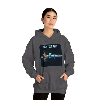 Goated Goods - Final Fantasy - Gil Real Money - Unisex Hoodie - Charcoal - S