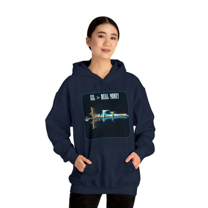 Goated Goods - Final Fantasy - Gil Real Money - Unisex Hoodie - Navy - S