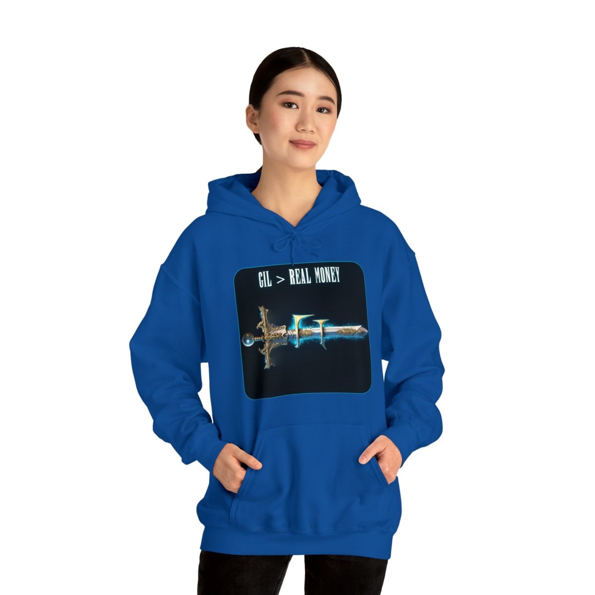 Goated Goods - Final Fantasy - Gil Real Money - Unisex Hoodie - Royal - S