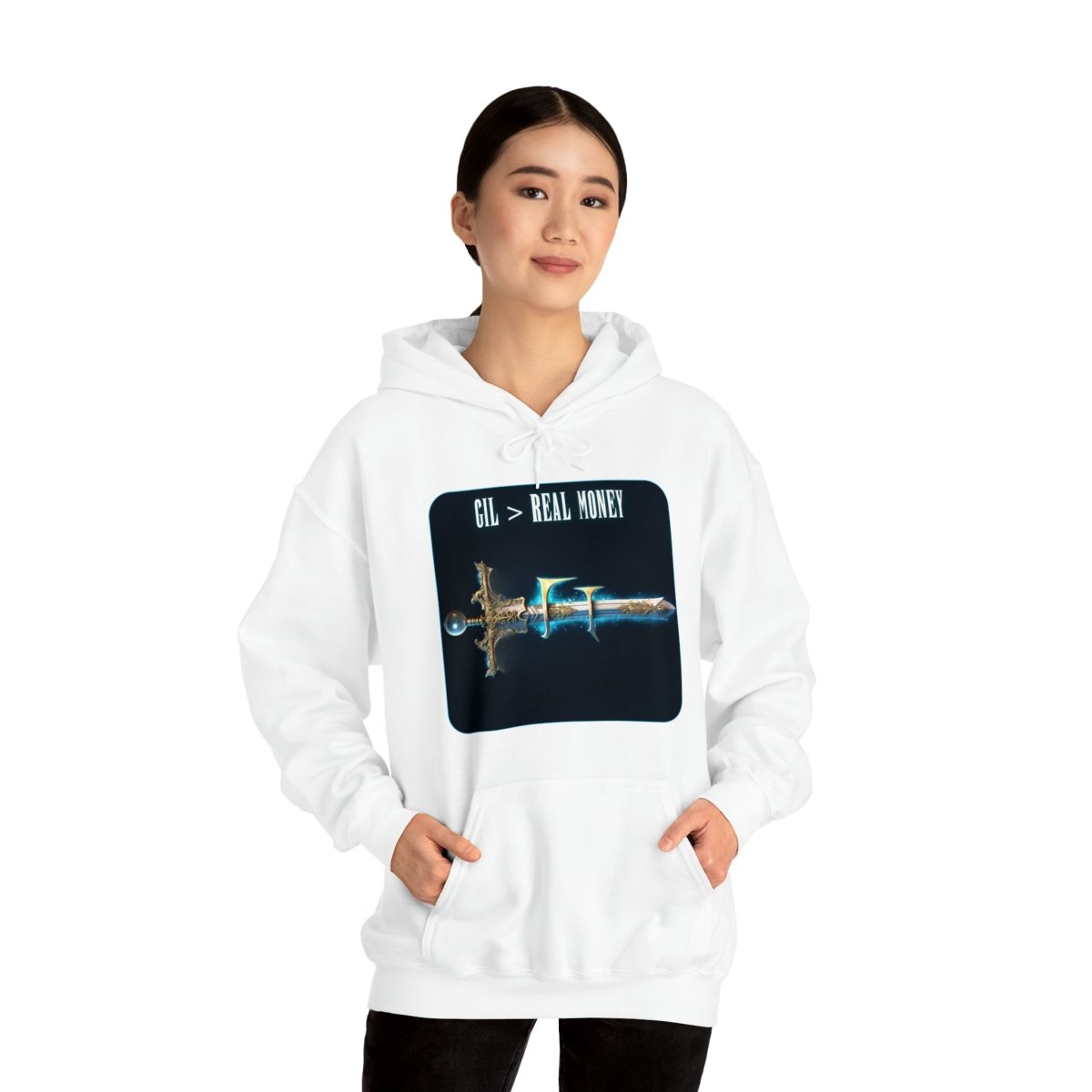 Goated Goods - Final Fantasy - Gil Real Money - Unisex Hoodie - White - S