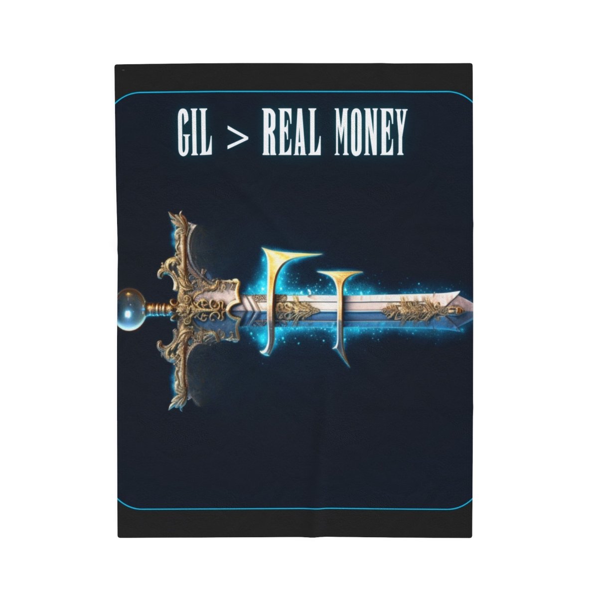 Goated Goods - Final Fantasy - Gil Real Money - Velveteen Plush Blanket - 50" × 60" -