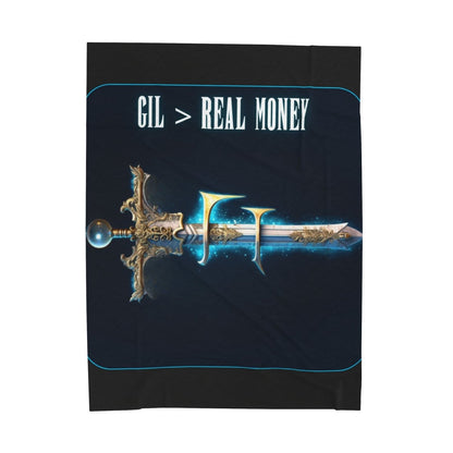 Goated Goods - Final Fantasy - Gil Real Money - Velveteen Plush Blanket - 60" × 80" -