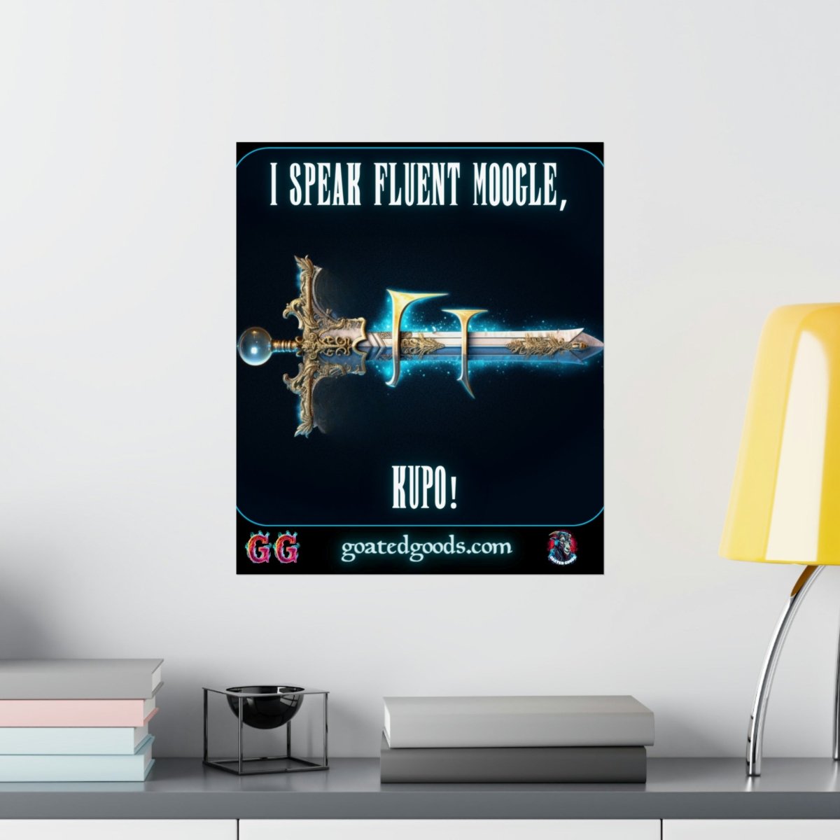 Goated Goods - Final Fantasy - I speak fluent Moogle, Kupo! - Matte Vertical Poster - 17" x 20" - Matte