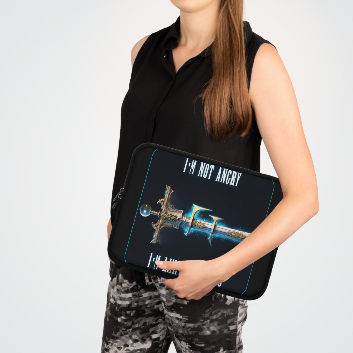 Goated Goods - Final Fantasy - I'm not angry; I'm Limit Breaking - Laptop Sleeve - Black - 13"