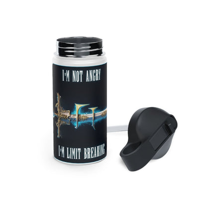 Goated Goods - Final Fantasy - I'm not angry; I'm Limit Breaking - Stainless Steel Water Bottle, Standard Lid - 12oz - White