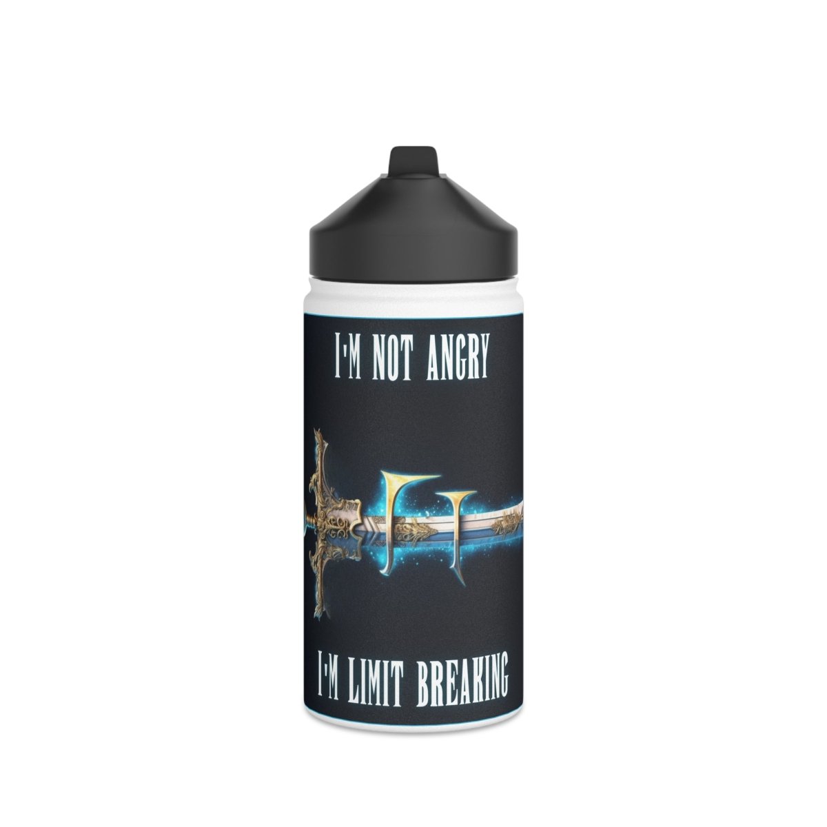 Goated Goods - Final Fantasy - I'm not angry; I'm Limit Breaking - Stainless Steel Water Bottle, Standard Lid - 12oz - White