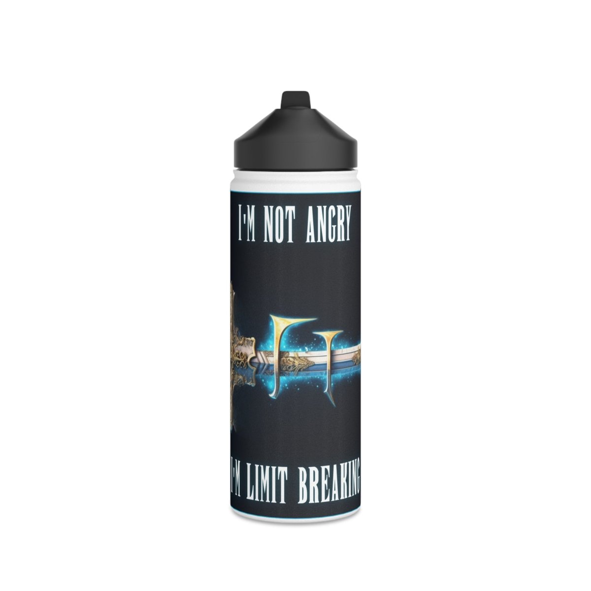 Goated Goods - Final Fantasy - I'm not angry; I'm Limit Breaking - Stainless Steel Water Bottle, Standard Lid - 18oz - White