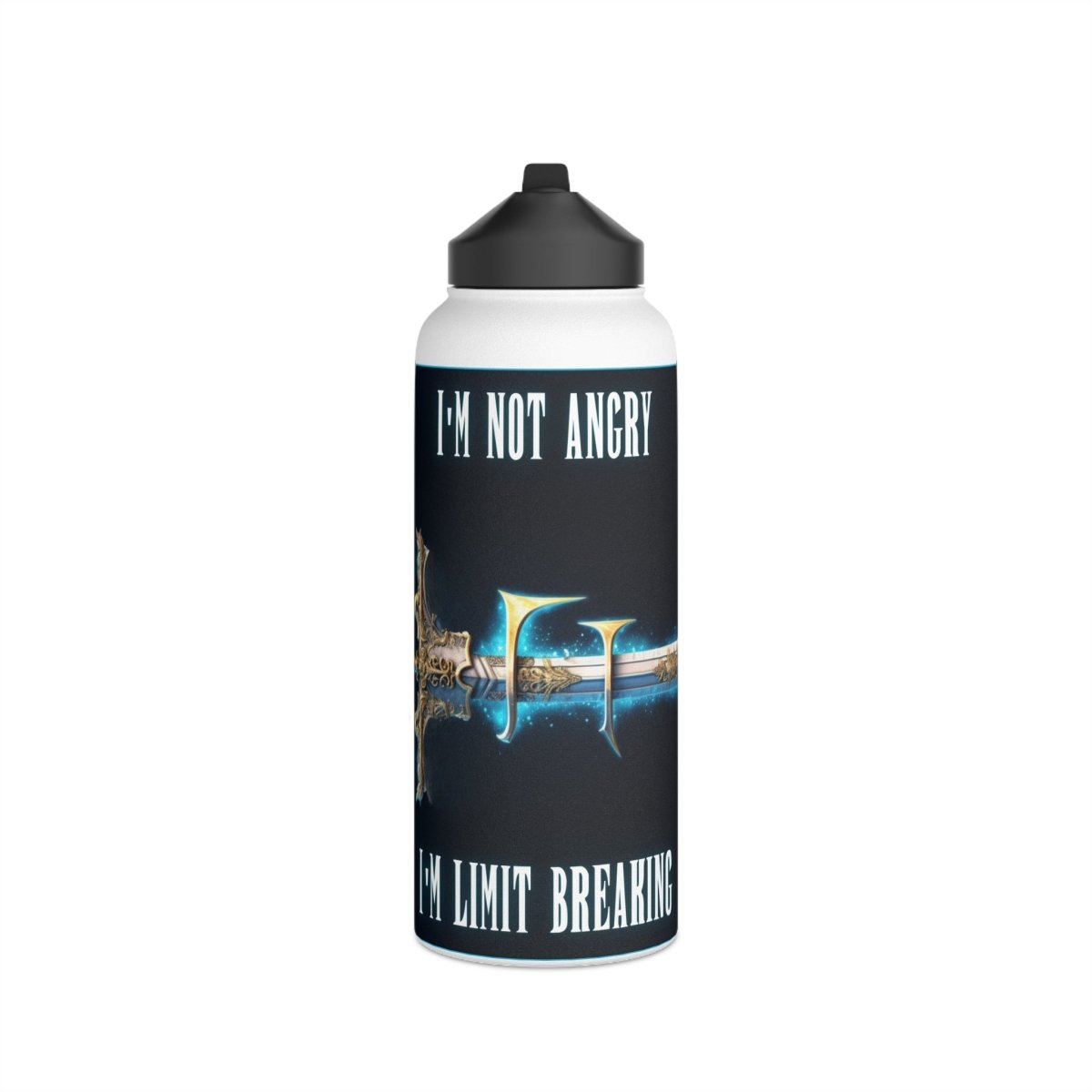 Goated Goods - Final Fantasy - I'm not angry; I'm Limit Breaking - Stainless Steel Water Bottle, Standard Lid - 32oz - White