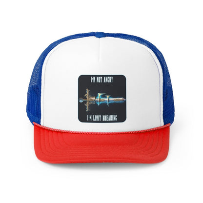 Goated Goods - Final Fantasy - I'm not angry; I'm Limit Breaking - Trucker Hat - Blue/Red - One size