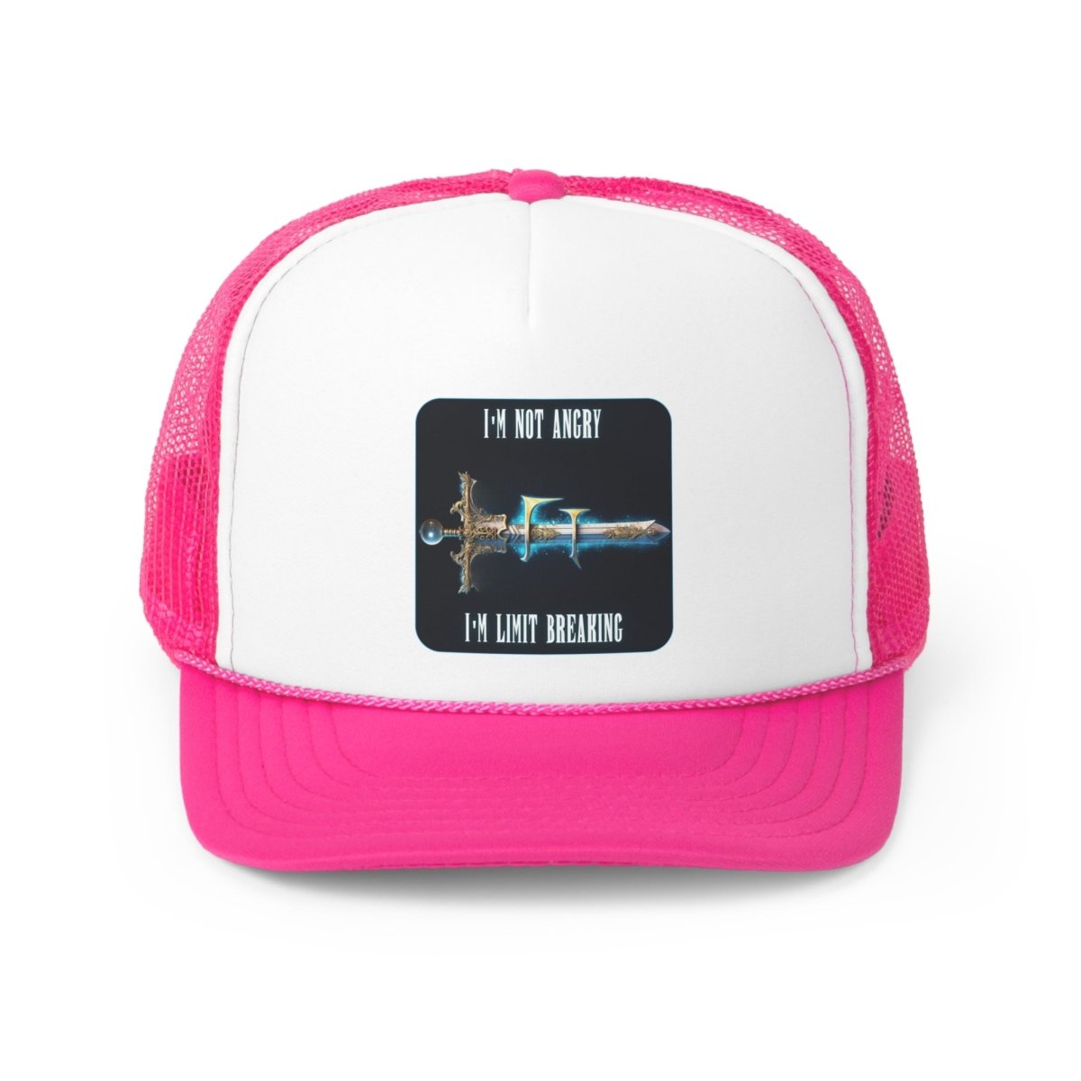 Goated Goods - Final Fantasy - I'm not angry; I'm Limit Breaking - Trucker Hat - Pink - One size