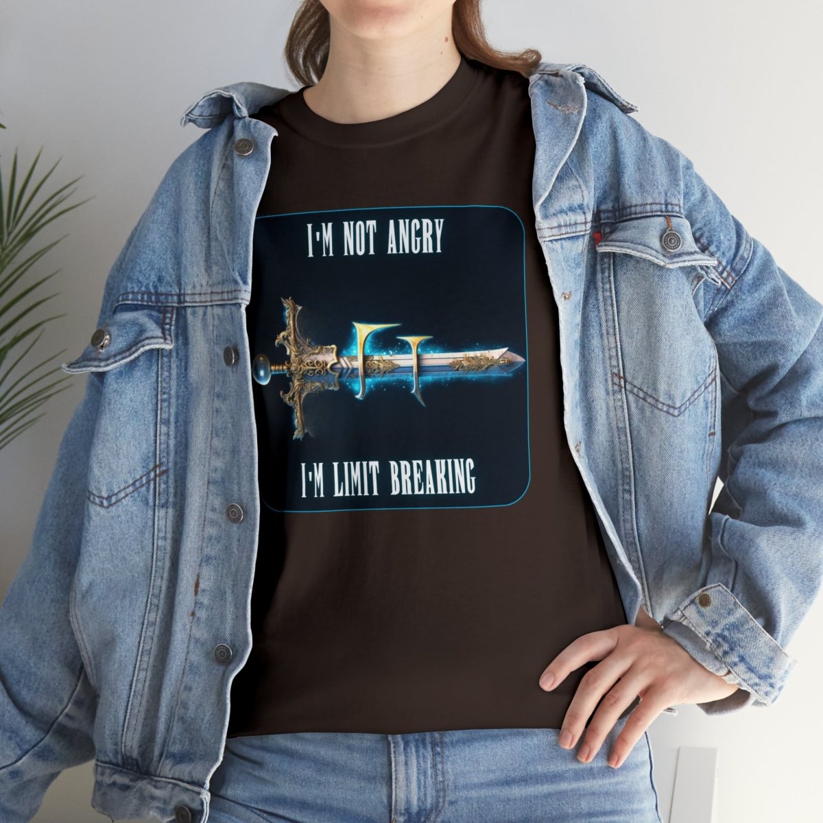 Goated Goods - Final Fantasy - I'm not angry; I'm Limit Breaking - Unisex T-shirt - Dark Chocolate - XL