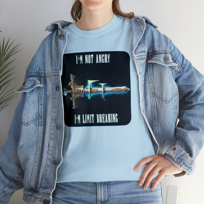 Goated Goods - Final Fantasy - I'm not angry; I'm Limit Breaking - Unisex T-shirt - Light Blue - S