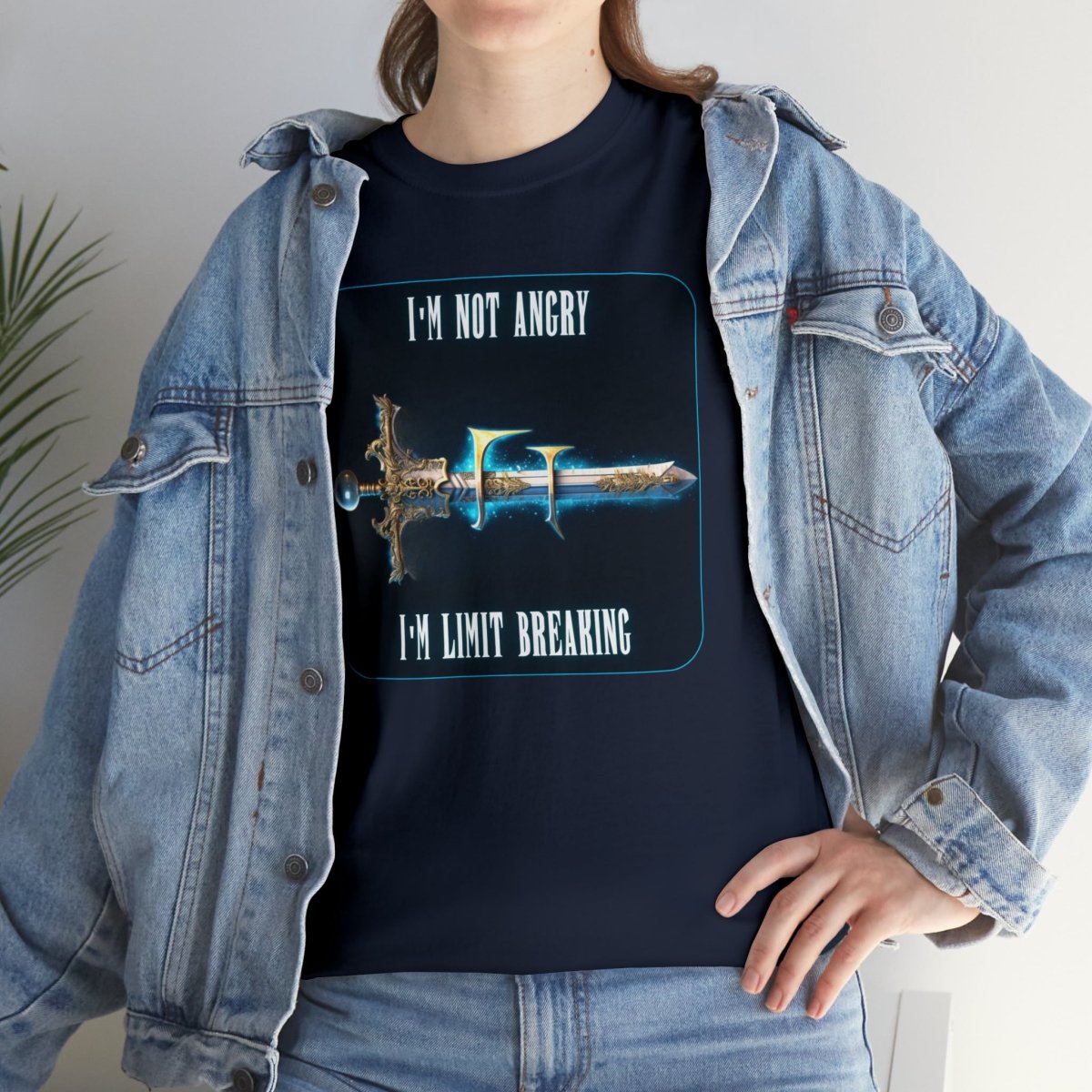 Goated Goods - Final Fantasy - I'm not angry; I'm Limit Breaking - Unisex T-shirt - Navy - L