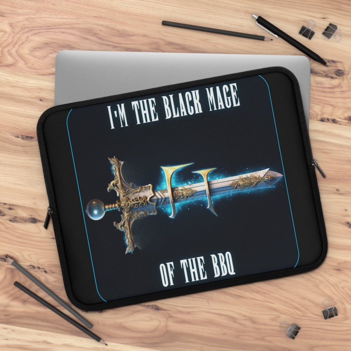 Goated Goods - Final Fantasy - I'm the Black Mage of the BBQ - Laptop Sleeve - Black - 17"