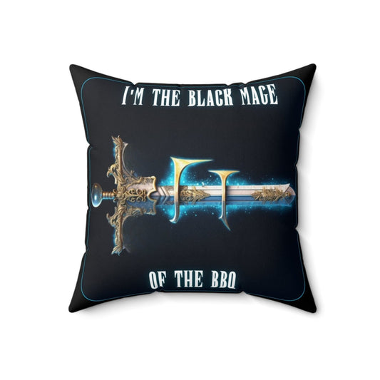 Goated Goods - Final Fantasy - I'm the Black Mage of the BBQ - Square Pillow - 18" × 18" -