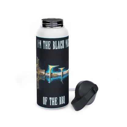 Goated Goods - Final Fantasy - I'm the Black Mage of the BBQ - Stainless Steel Water Bottle, Standard Lid - 32oz - White