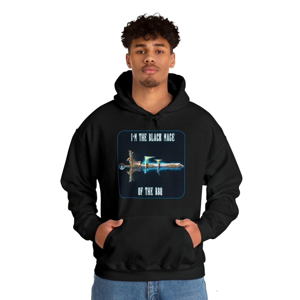 Goated Goods - Final Fantasy - I'm the Black Mage of the BBQ - Unisex Hoodie - Black - 4XL