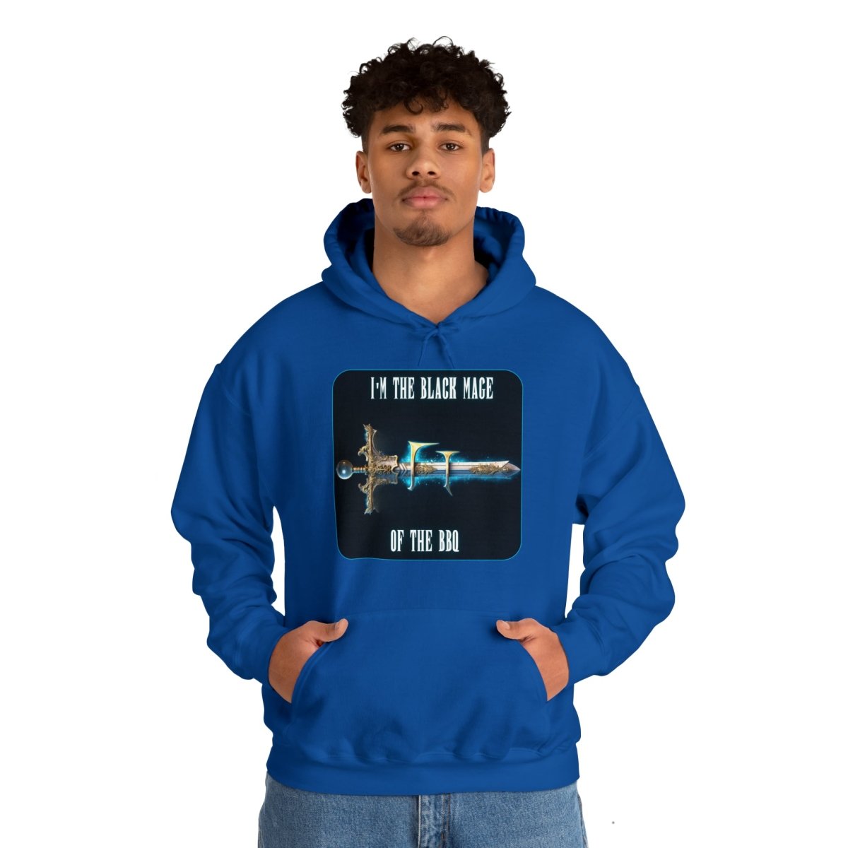 Goated Goods - Final Fantasy - I'm the Black Mage of the BBQ - Unisex Hoodie - Royal - L