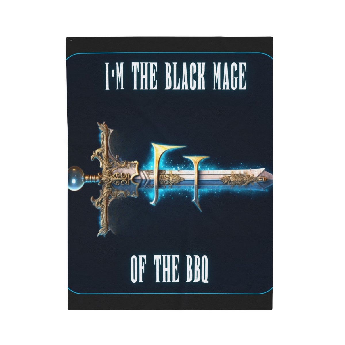 Goated Goods - Final Fantasy - I'm the Black Mage of the BBQ - Velveteen Plush Blanket - 30" × 40" -