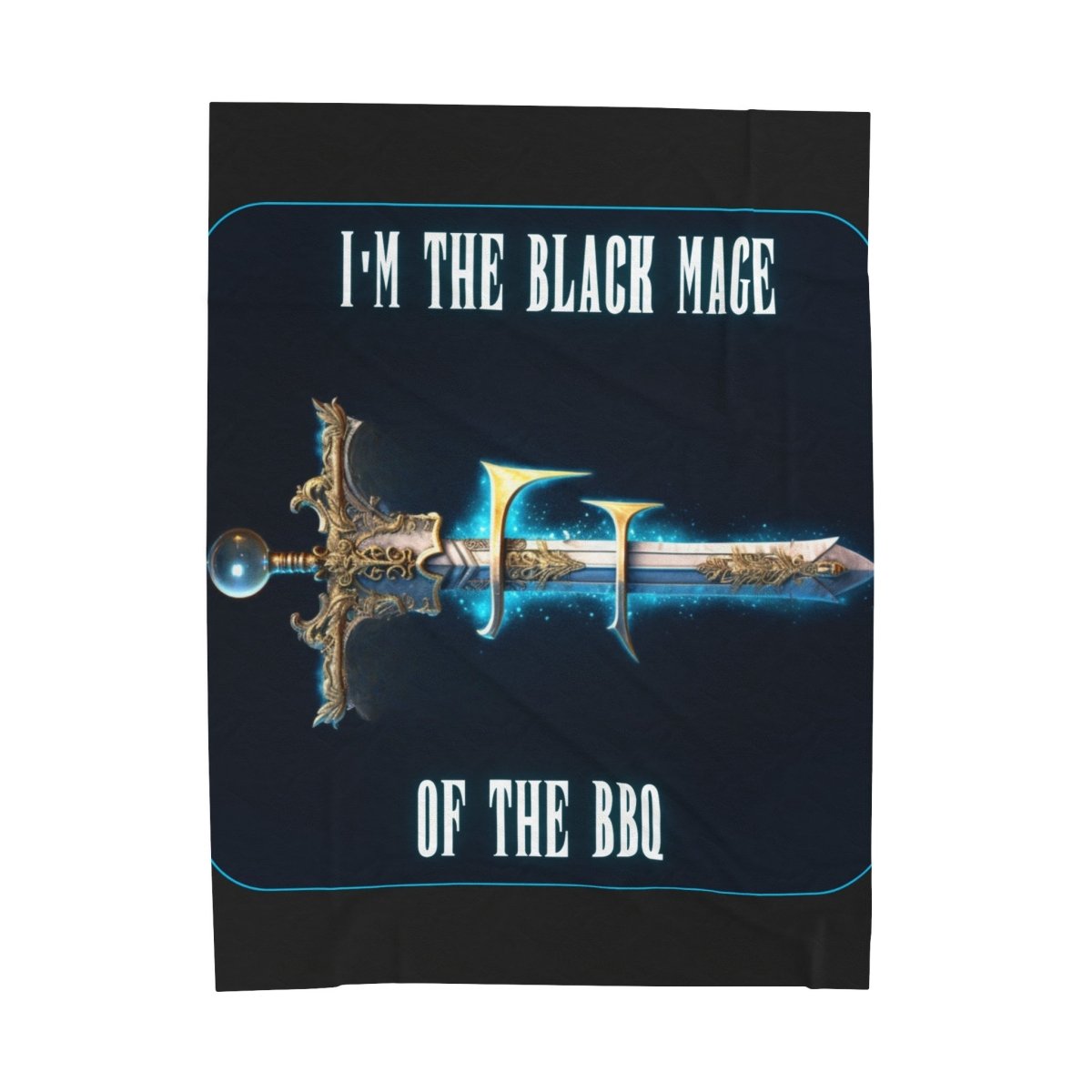 Goated Goods - Final Fantasy - I'm the Black Mage of the BBQ - Velveteen Plush Blanket - 30" × 40" -