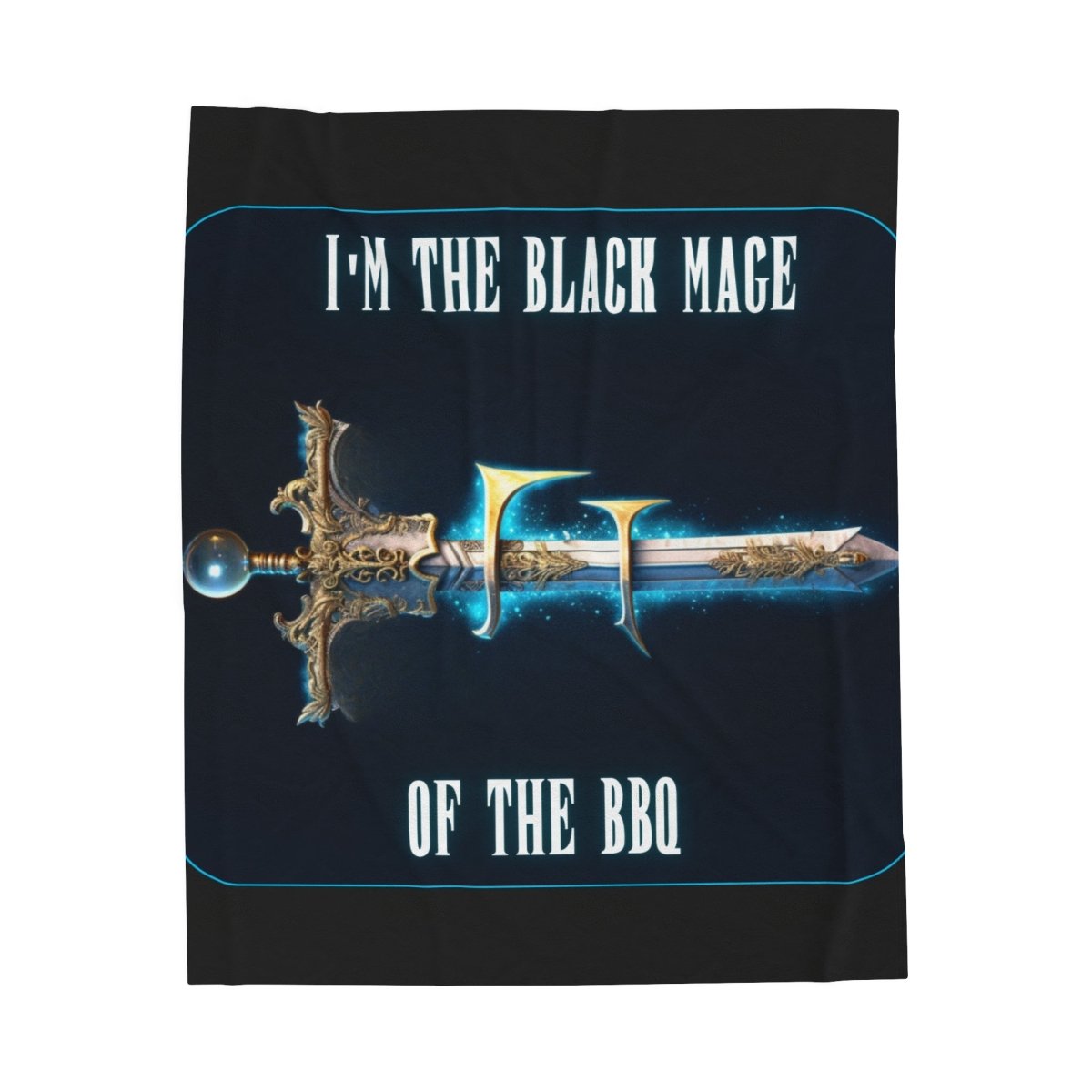 Goated Goods - Final Fantasy - I'm the Black Mage of the BBQ - Velveteen Plush Blanket - 50" × 60" -