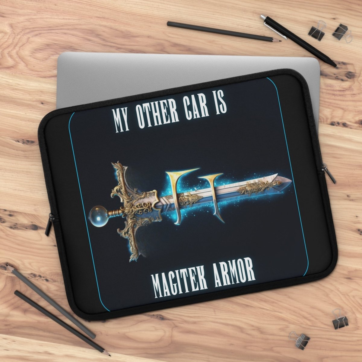 Goated Goods - Final Fantasy - My other car is a Magitek Armor - Laptop Sleeve - Black - 17"