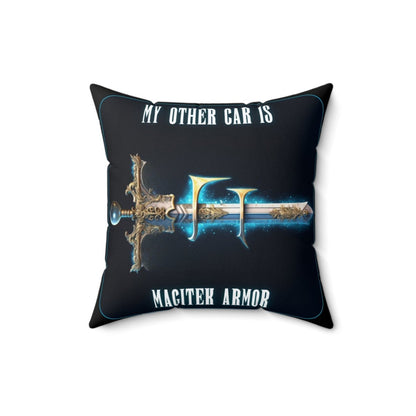 Goated Goods - Final Fantasy - My other car is a Magitek Armor - Square Pillow - 16" × 16" -