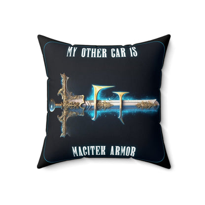 Goated Goods - Final Fantasy - My other car is a Magitek Armor - Square Pillow - 18" × 18" -