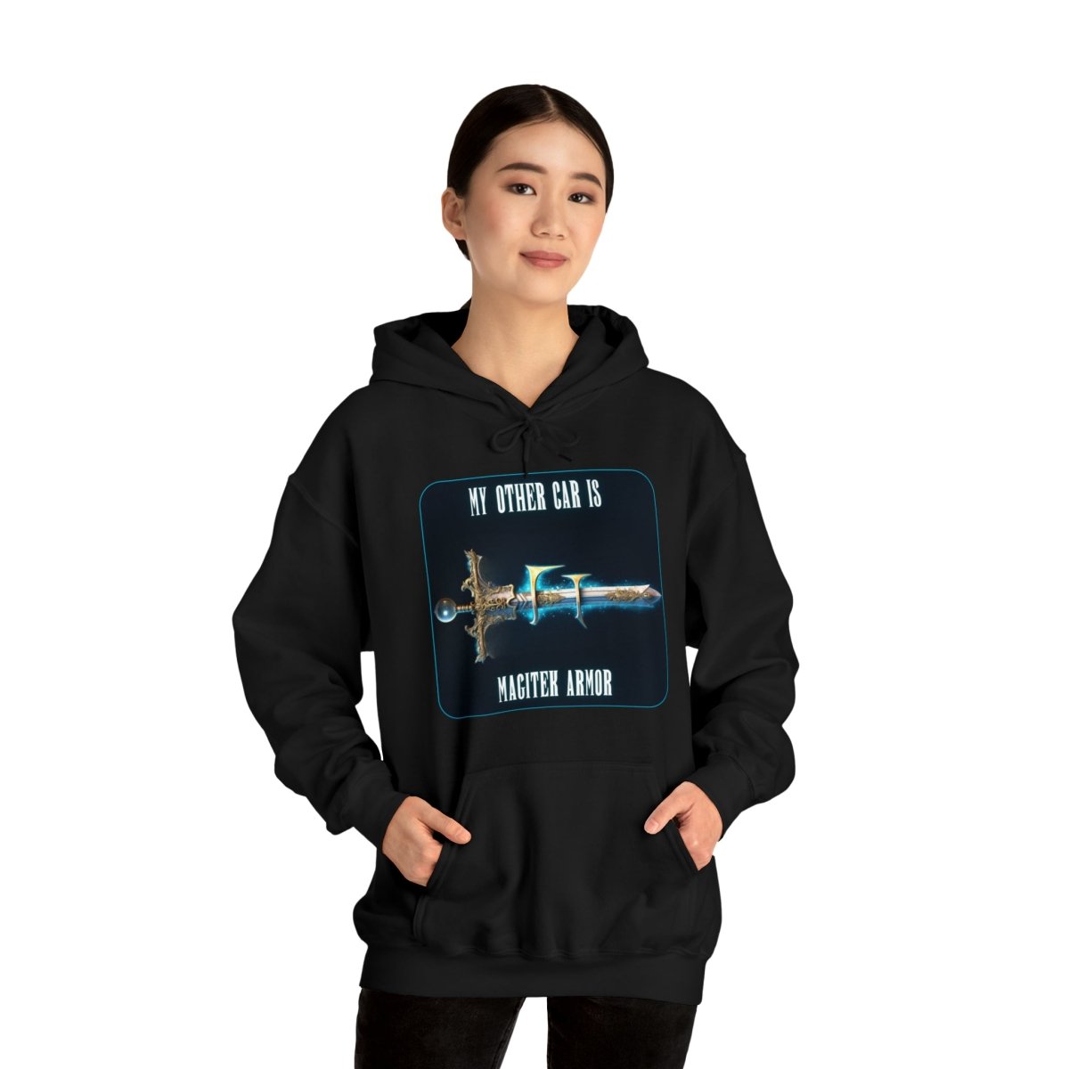 Goated Goods - Final Fantasy - My other car is a Magitek Armor - Unisex Hoodie - Black - S