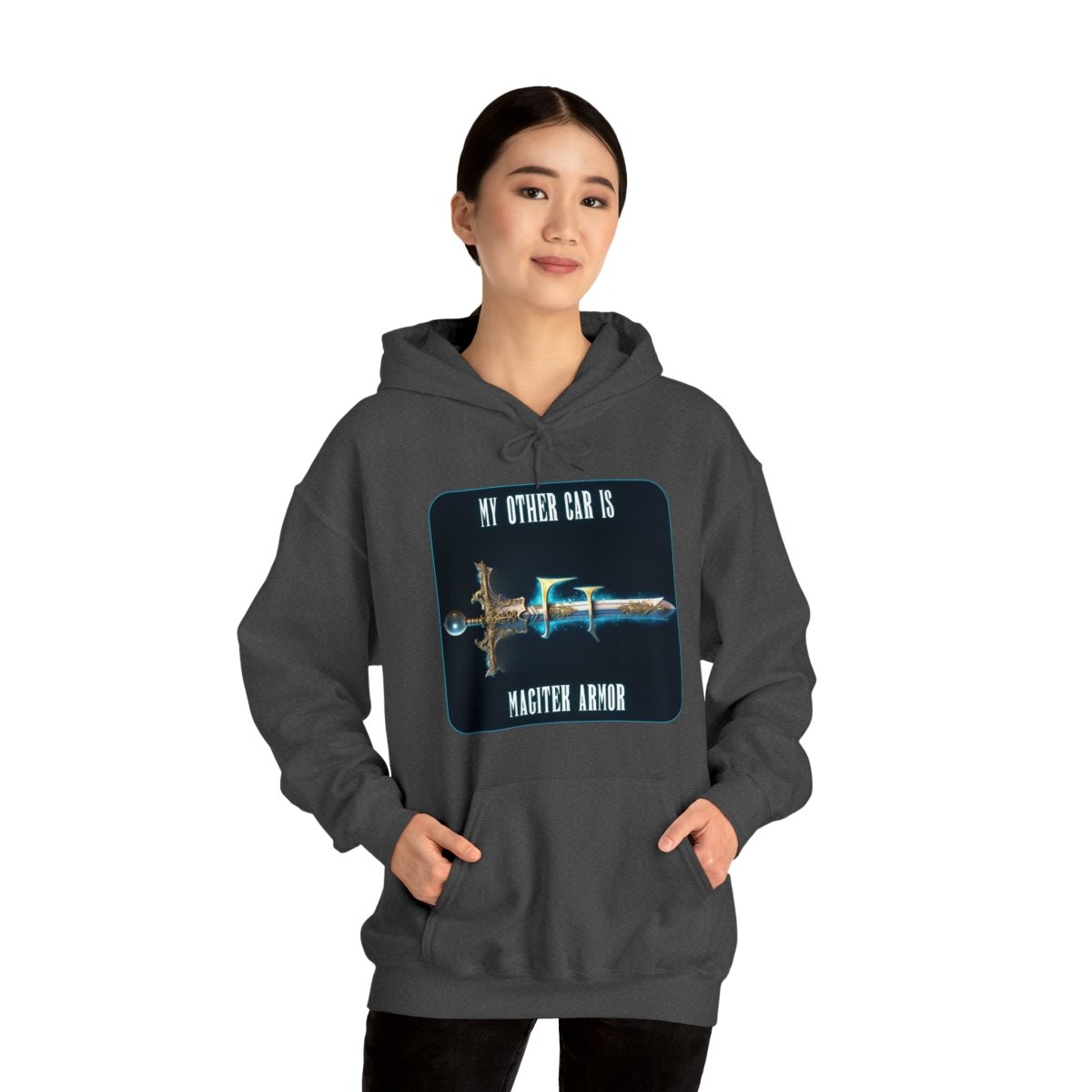 Goated Goods - Final Fantasy - My other car is a Magitek Armor - Unisex Hoodie - Dark Heather - S