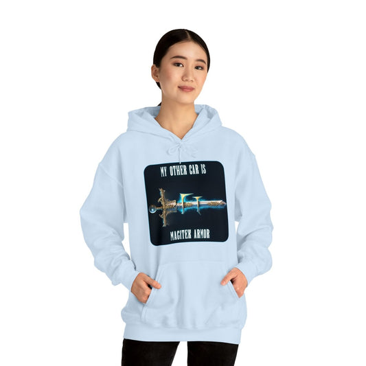 Goated Goods - Final Fantasy - My other car is a Magitek Armor - Unisex Hoodie - Light Blue - L