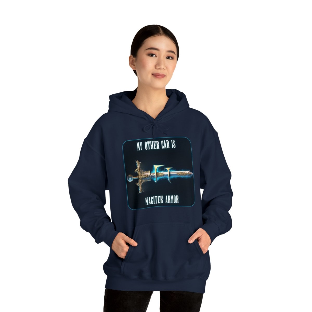 Goated Goods - Final Fantasy - My other car is a Magitek Armor - Unisex Hoodie - Navy - 3XL