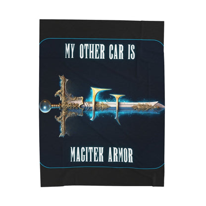 Goated Goods - Final Fantasy - My other car is a Magitek Armor - Velveteen Plush Blanket - 60" × 80" -